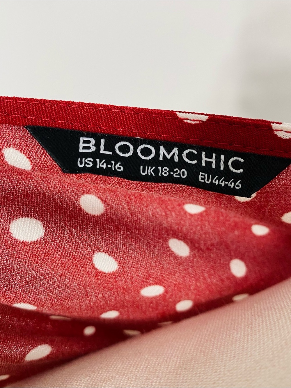 BLOOMCHIC Polka Dot Ruffle Midi Dress - Picture 7 of 9